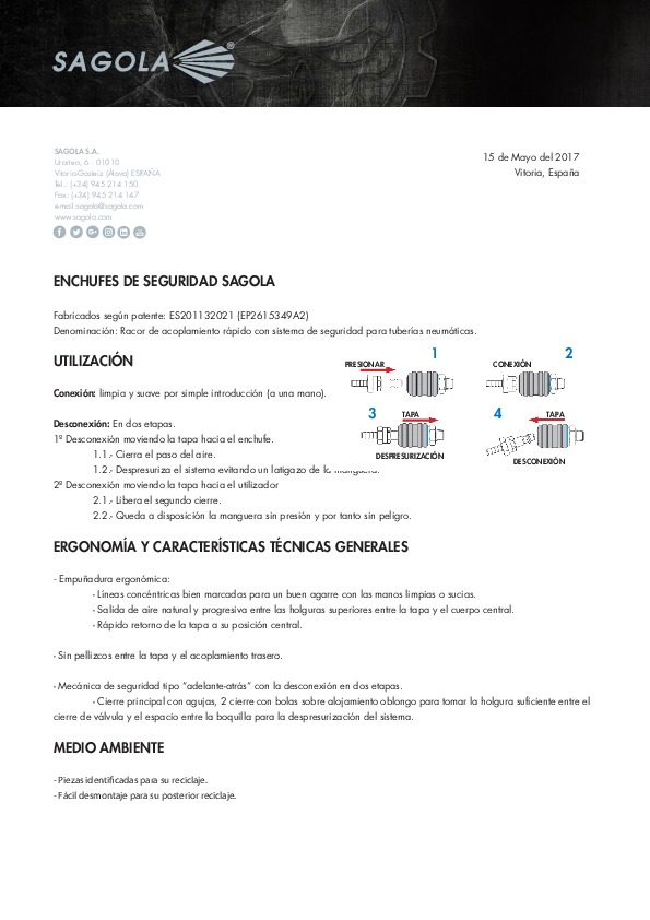 Ficha seguridad Enchufes rápidos